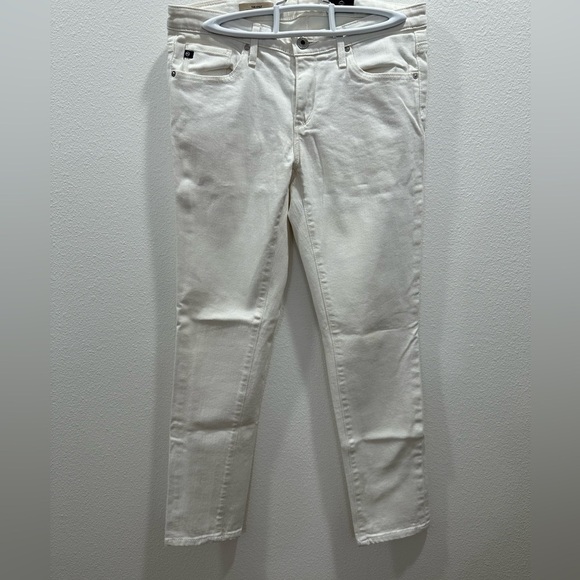 Ag Adriano Goldschmied Denim - AG Adriano Goldschmied Elegant white Cream jeans the Stilt Cigarette leg 27R